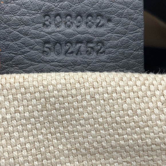 Auth GUCCI Tote Bag Soho Chain GG Black Leather Hand Bag & Leather Flower Charm - Picture 7 of 16